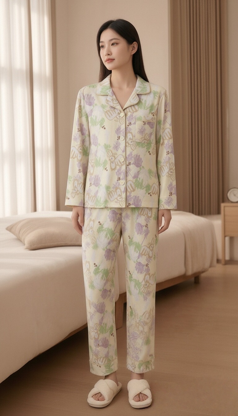 【有棵树翻领富春家居睡衣】2026春夏纯棉家居服