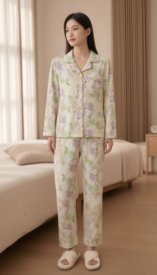 【有棵树翻领富春家居睡衣】2026春夏纯棉家居服 商品图0