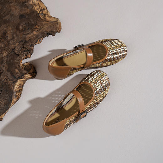 【牛皮革】西村名物2026年夏季新款舒适平底一字带玛丽珍镂空洞洞鞋T26AH17861 商品图1