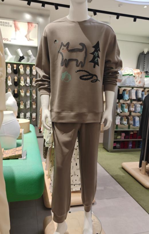 【有棵树天枢空气层情侣卫衣家居服】女士睡衣微绒磨毛2025秋冬新款睡衣女款套头 商品图5