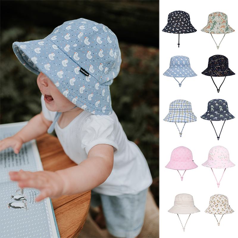 Bedhead 26ss新品 宝宝儿童春夏出行经典渔夫帽护脖帽-弹力绵系列