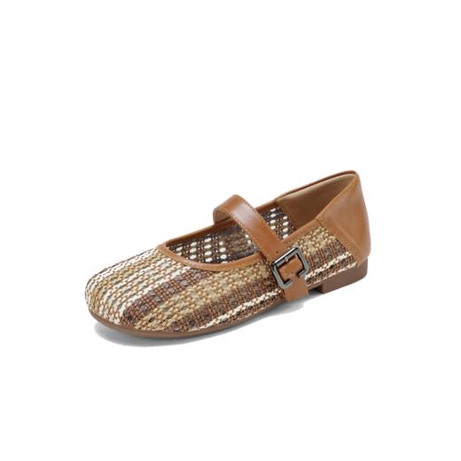 【牛皮革】西村名物2026年夏季新款舒适平底一字带玛丽珍镂空洞洞鞋T26AH17861 商品图11