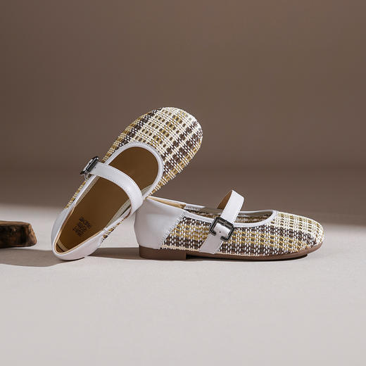 【牛皮革】西村名物2026年夏季新款舒适平底一字带玛丽珍镂空洞洞鞋T26AH17861 商品图5