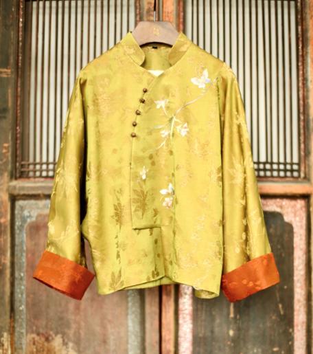 盛唐牡丹大师系列-卢梅红 | 真丝手绣偏襟外套(盛唐牡丹与非遗传承人卢梅红联名系列) 商品图0