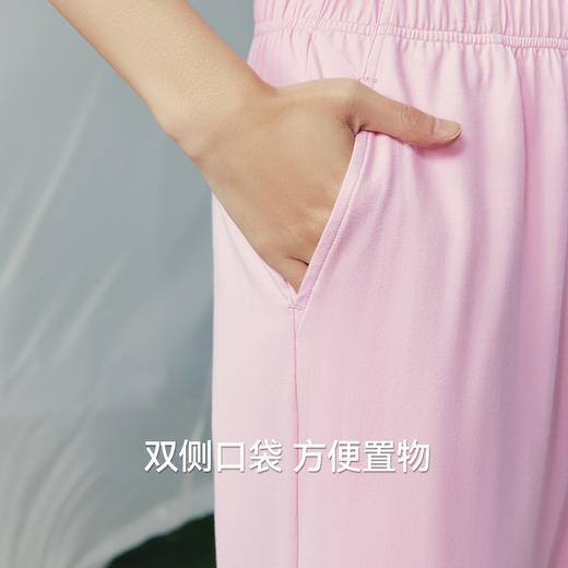 Threegun三枪 冰泉棉圆领短袖中裤女家居套-T80153D02 商品图7
