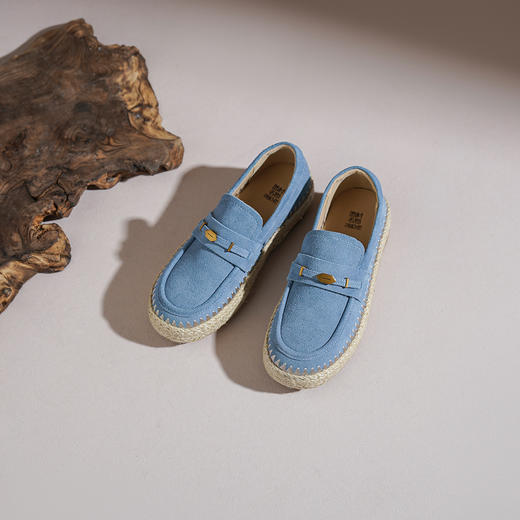 【牛剖层】西村名物2026年春季新款舒适编织厚底超轻平底纯色百搭深口单鞋乐福鞋T26AM17711 商品图1