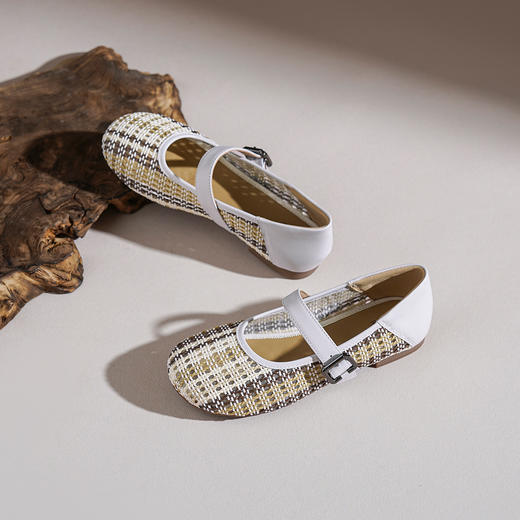 【牛皮革】西村名物2026年夏季新款舒适平底一字带玛丽珍镂空洞洞鞋T26AH17861 商品图4