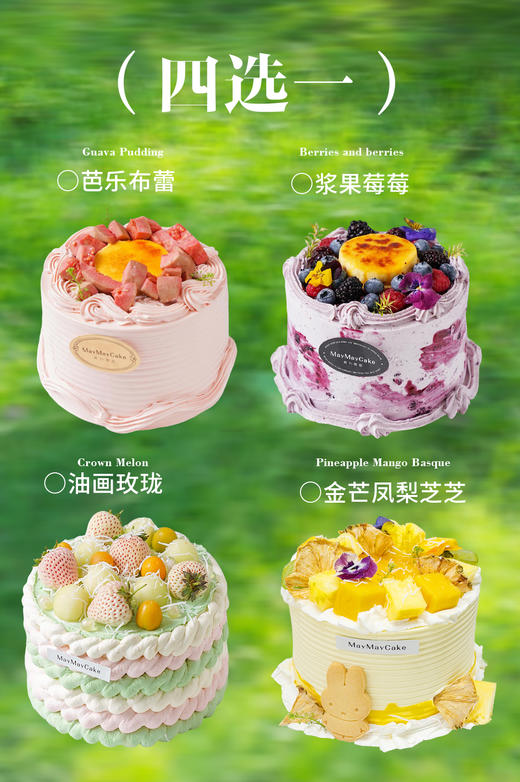 【快团5寸】春日蛋糕（4选1） 商品图0