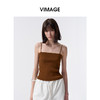 VIMAGE纬漫纪简约纯色百搭修身针织吊带外穿打底上衣2026夏季新款V2501101 商品缩略图6