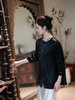 盛唐婧 |提花真丝缎七分袖气质上衣-黑色 商品缩略图3