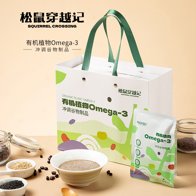 有机植物Omega-3冲调谷物制品，口感醇厚浓郁，满满谷物天然香气，11种有机天然食材，从种子到餐桌全程透明