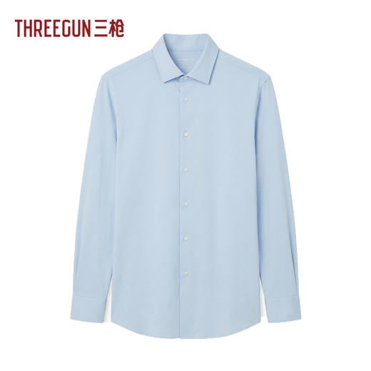Threegun三枪 时尚弹力纯色长袖男士衬衫上衣-81861A011 商品图1