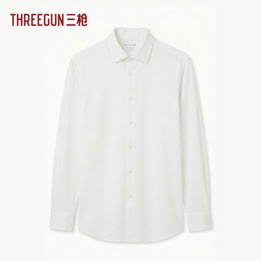 Threegun三枪 时尚弹力纯色长袖男士衬衫上衣-81861A011 商品图0