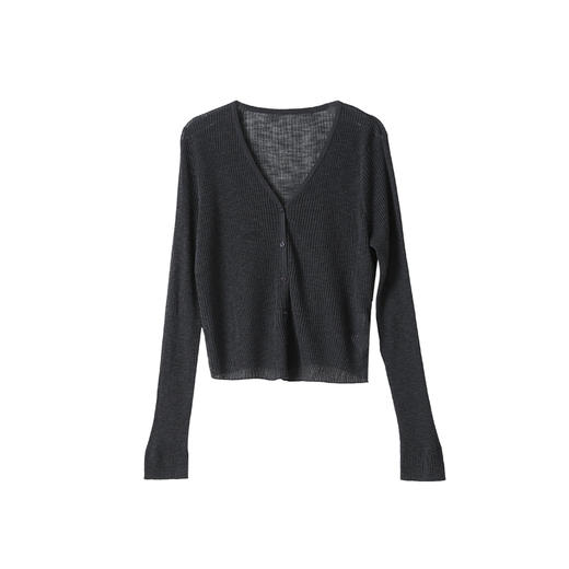 VIMAGE纬漫纪V领针织开衫修身短款简约外搭披肩上衣2026夏季新款V2501114 商品图5