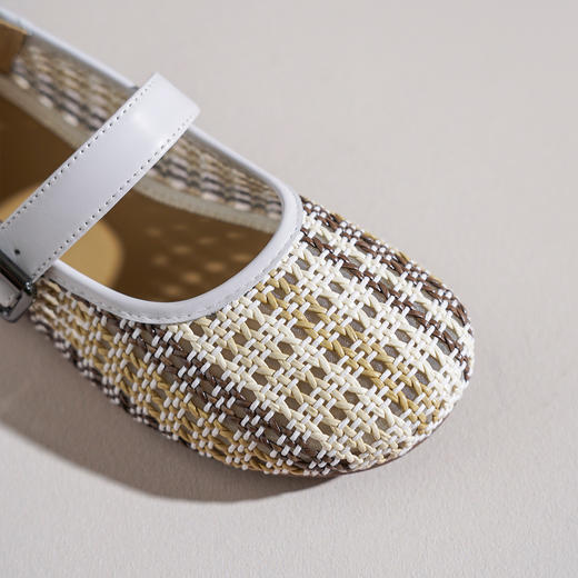 【牛皮革】西村名物2026年夏季新款舒适平底一字带玛丽珍镂空洞洞鞋T26AH17861 商品图7