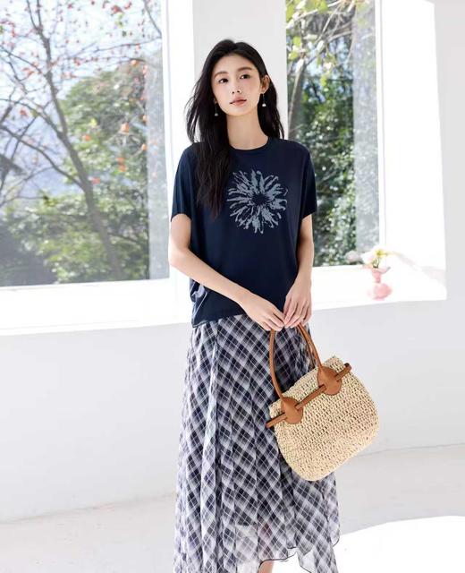 女装26春夏新品圆领大花短袖2223-M28589 商品图0