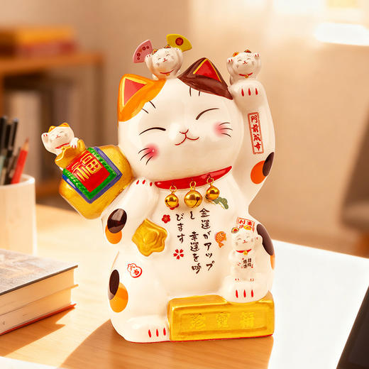 【4月优享】喵侍开运宝盒招财猫摆件大小号店铺收银台前台家居客厅发财猫礼物喵侍开运宝盒招财猫（小号） 商品图4
