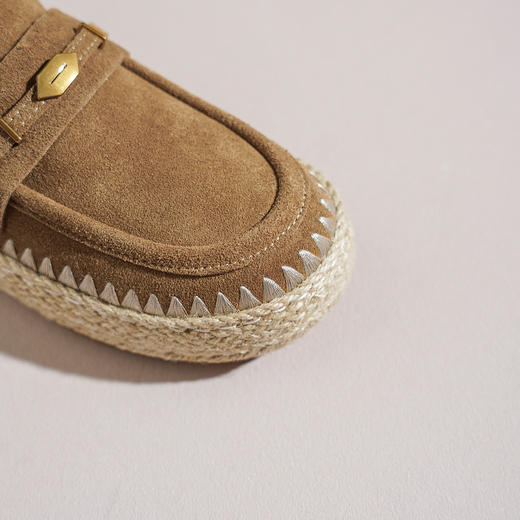 【牛剖层】西村名物2026年春季新款舒适编织厚底超轻平底纯色百搭深口单鞋乐福鞋T26AM17711 商品图8