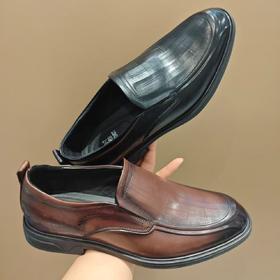 【牛皮革】西村名物2026年春季新款软底软面舒适一脚蹬商务男鞋X16AV17511