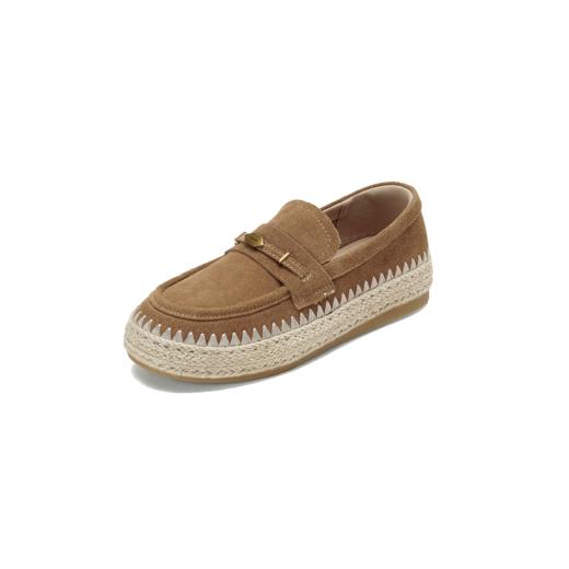 【牛剖层】西村名物2026年春季新款舒适编织厚底超轻平底纯色百搭深口单鞋乐福鞋T26AM17711 商品图11