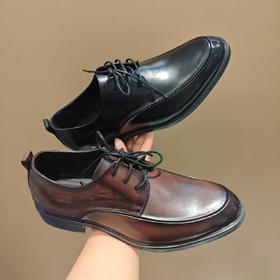 【牛皮革】西村名物2026年春季新款舒适软底软面系带商务男鞋X16AV17521