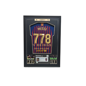 收藏系列 梅西 巴萨出场778场 球员纪念款 亲笔签名球衣