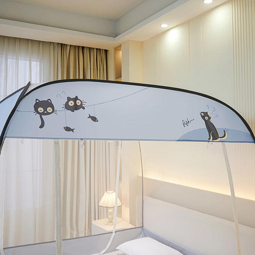 【限时秒杀】自然醒防尘免安装大方顶蚊帐 可折叠家用防摔儿童卧室蒙古包加密加厚HH（不参与优惠券） 商品图11