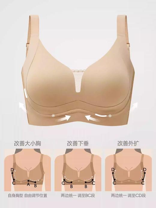 【首创可调节塑型文胸】有棵树大胸显小内衣软钢圈承托提拉胸罩女 商品图1