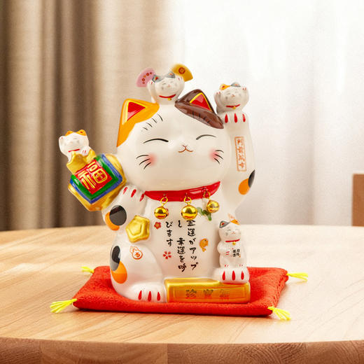 【4月优享】喵侍开运宝盒招财猫摆件大小号店铺收银台前台家居客厅发财猫礼物喵侍开运宝盒招财猫（小号） 商品图3