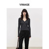 VIMAGE纬漫纪V领针织开衫修身短款简约外搭披肩上衣2026夏季新款V2501114 商品缩略图3