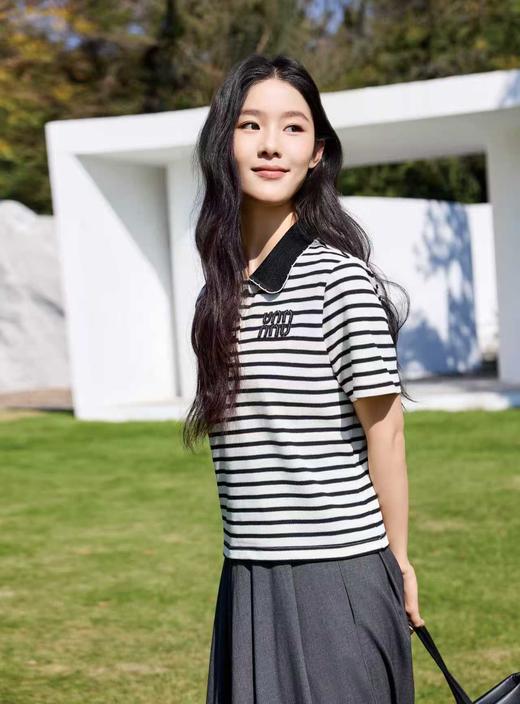 女装26春夏新品反领条纹飞袖2223-M75959 商品图0