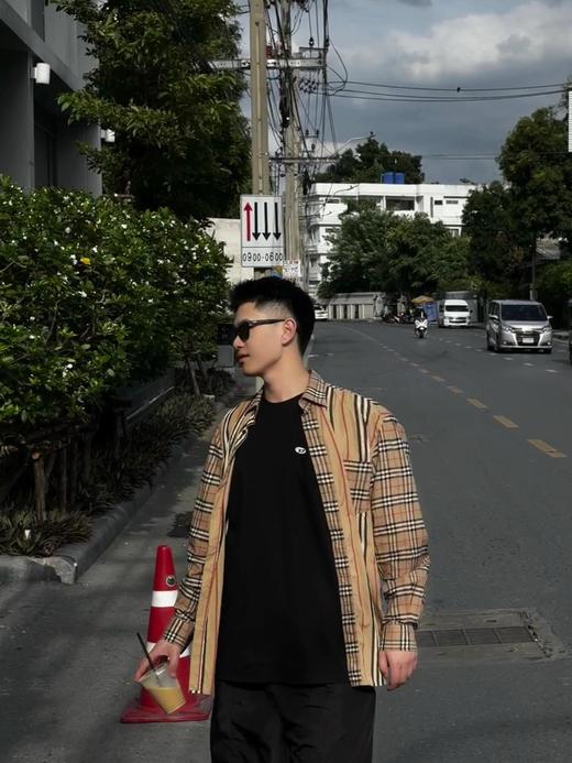 BUR格纹拼接长袖衬衫 客供雅戈尔120/ss双纱格纹面料 商品图2