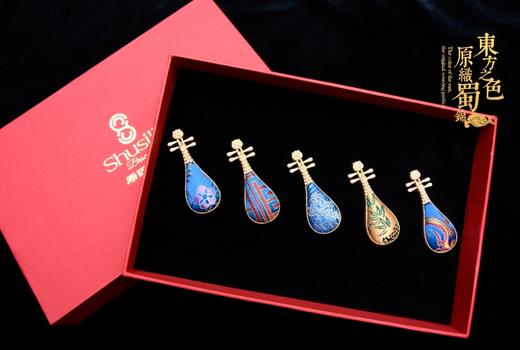 文创蜀锦时尚琵琶胸针 商品图3