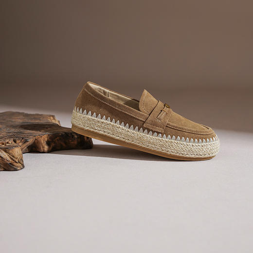 【牛剖层】西村名物2026年春季新款舒适编织厚底超轻平底纯色百搭深口单鞋乐福鞋T26AM17711 商品图7