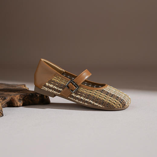 【牛皮革】西村名物2026年夏季新款舒适平底一字带玛丽珍镂空洞洞鞋T26AH17861 商品图6