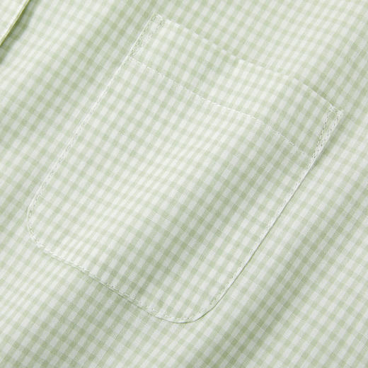 Threegun三枪 纯棉彩格翻领开襟长袖长裤女家居套-T80147D01 商品图7