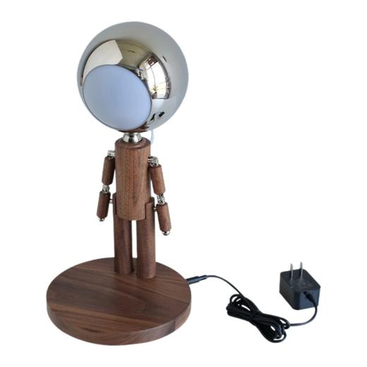 DY-PTLIFE月球罚站人台灯 黑胡桃木+三色变光+手机无线充 大满配版 商品图0