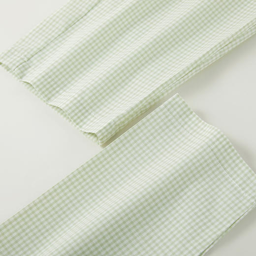 Threegun三枪 纯棉彩格翻领开襟长袖长裤女家居套-T80147D01 商品图10