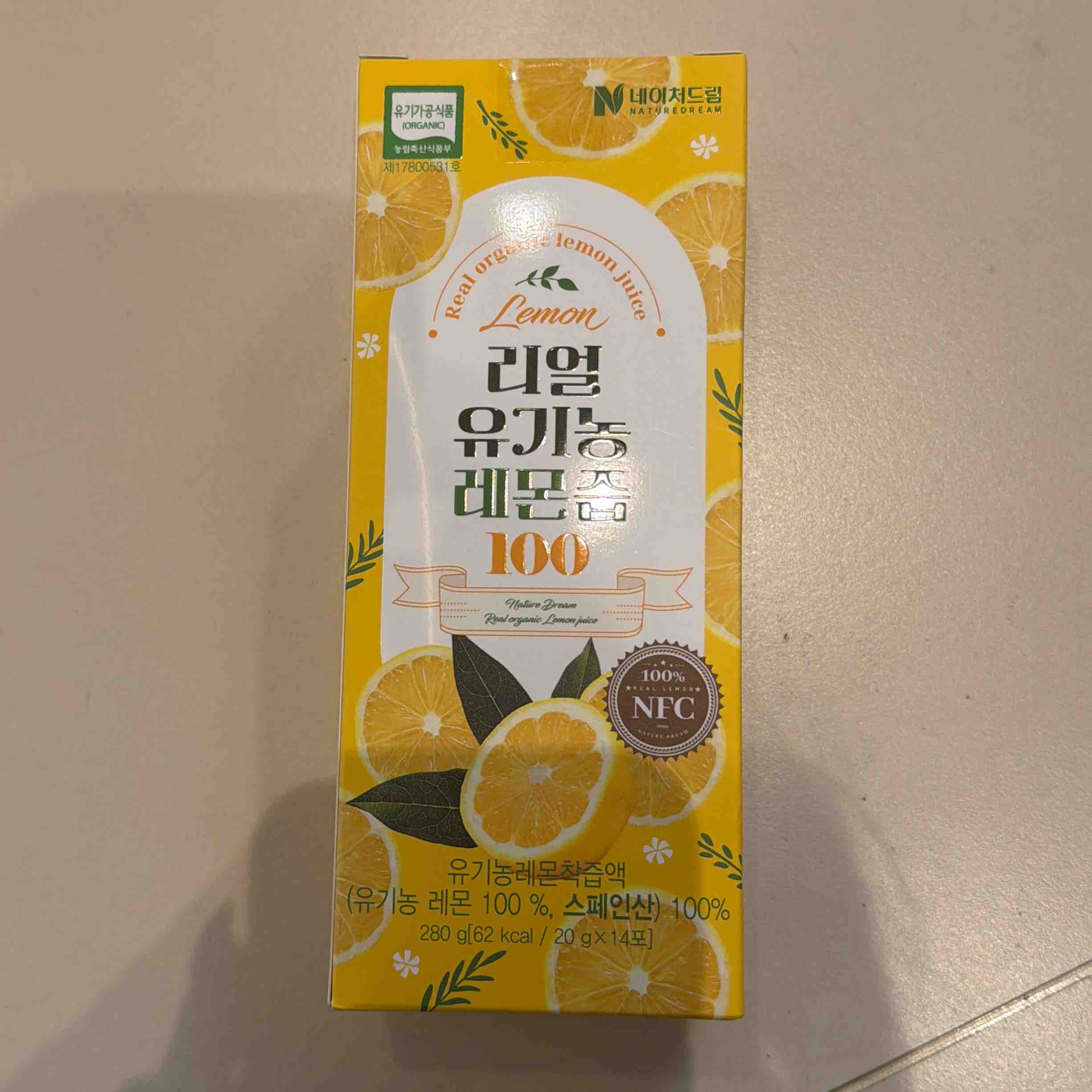 atomy艾多美百分之一百有机鲜榨柠檬汁16907