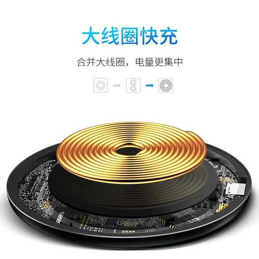 倍思 极简系列 桌面无线充电器 铝合金+玻璃 安全快充不发烫 商品图5