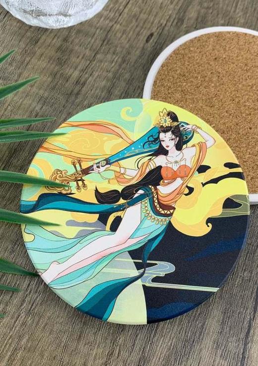 读者书店 | 陶瓷杯垫-弦丝天女-遇见敦煌系列 商品图0
