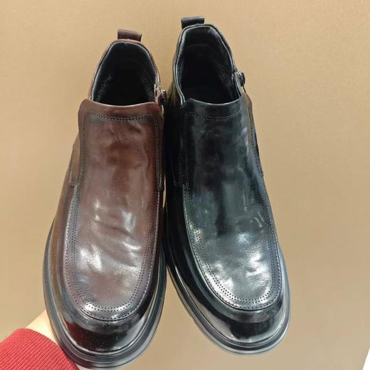 【牛皮革】西村名物2025年秋季新款舒适绒底一脚蹬中筒休闲男鞋X15DU40181 商品图2