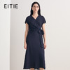 EITIE爱特爱V领收腰显瘦垂顺短袖优雅A摆连衣裙2026夏季新款8607327 商品缩略图0