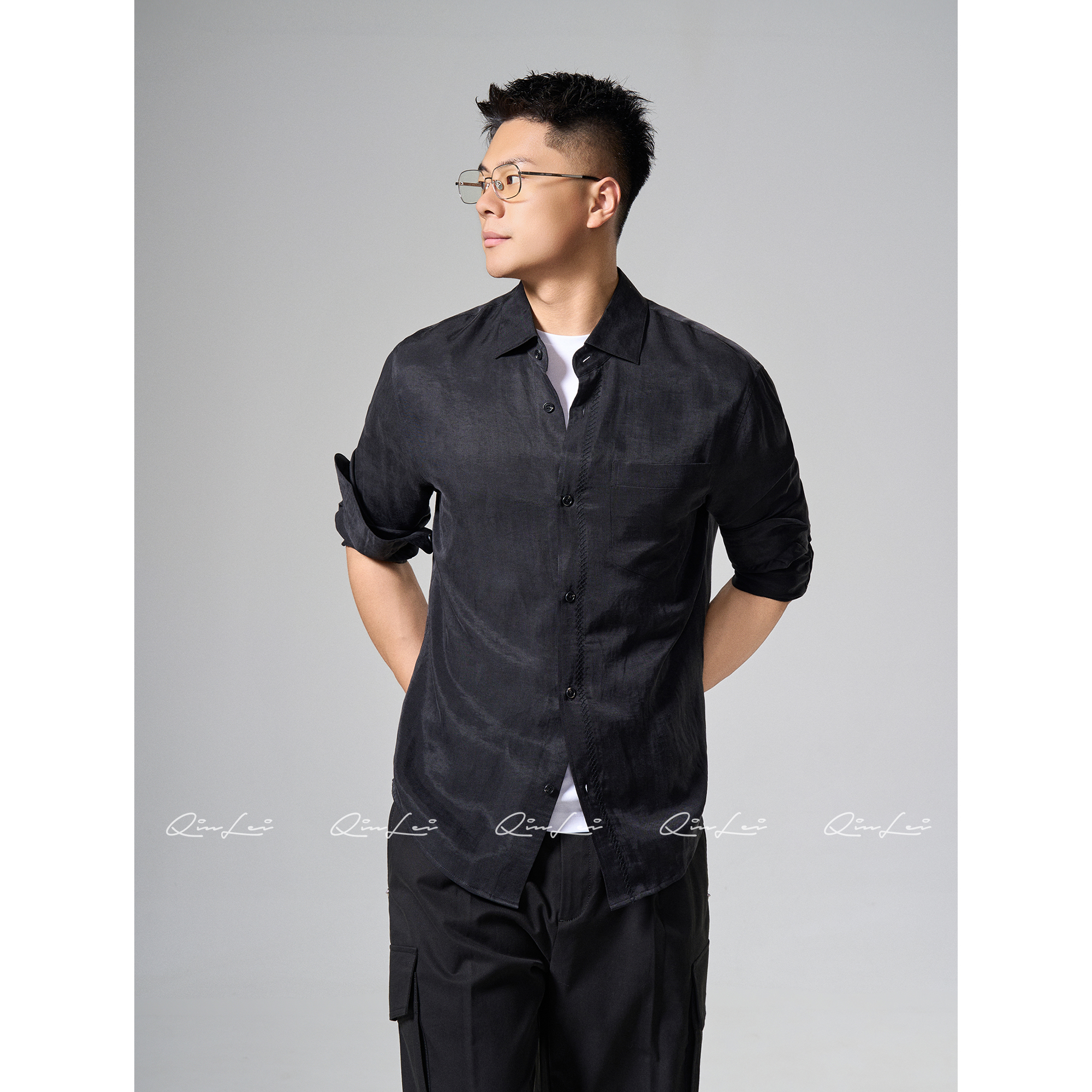 男装「N.cool」亚麻定纺四季凉感肌理衬衫LL-WCS3051 O3商品图6