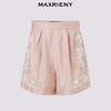 【商场同款-浅春系穿搭】MAXRIENY玫瑰套装短裤浅藕粉复古高腰裤(货号:MC86PA025) 商品缩略图4