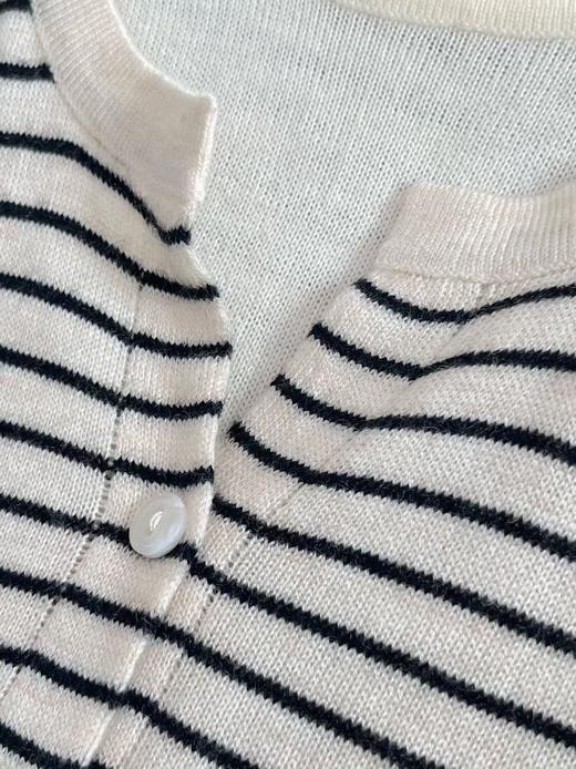 羊毛衫！春薄款！品牌促➡️【自营】衣周期格亿（30%羊毛）8529假两件花纱条纹羊毛开衫-喜出 商品图4