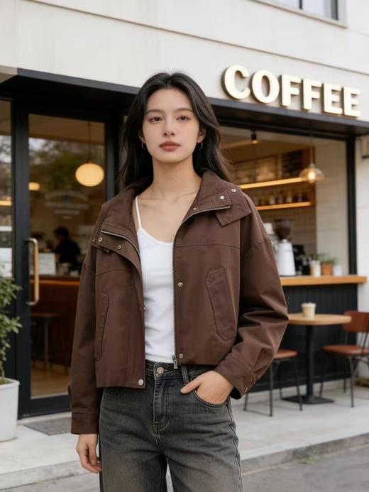 418良粉节|2026 活动爆款【自营】衣周期～T01连帽可抽绳下摆风衣外套-喜出 商品图6