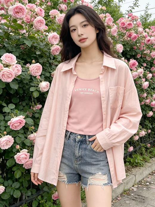 418良粉节|2026 活动爆款 品牌促【自营】衣周期 （两件套）9078 23%天丝 衬衫➕背心套装两件套上衣-喜出 商品图0