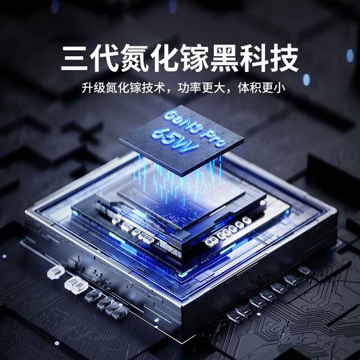 BASEUS/倍思 GaN3 Pro氮化镓桌面插线板 多口PD快充 AC+2U+2C 65W 中规 黑色 CCGAN65-1ACC 商品图7