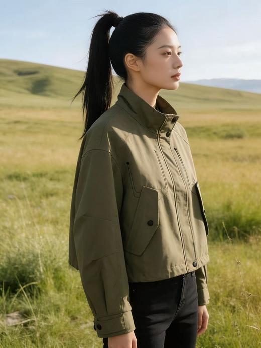 418良粉节|2026 活动爆款【自营】衣周期～T22设计感明线休闲可抽绳下摆风衣外套-喜出 商品图2